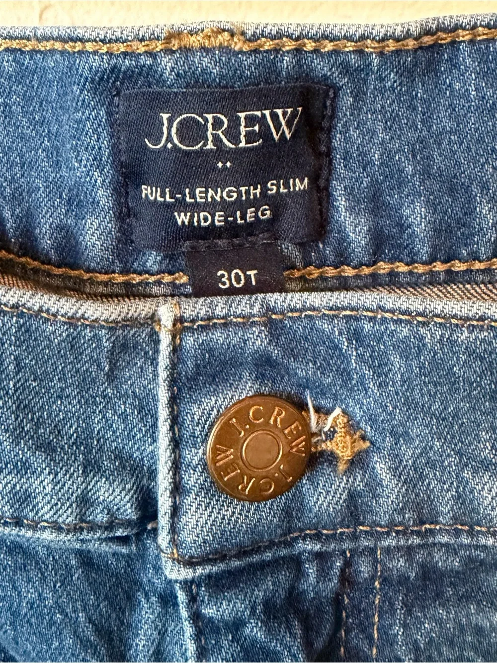 J. Crew Women's Size 30 Tall Wide-Leg Jeans in Medium Blue Wash